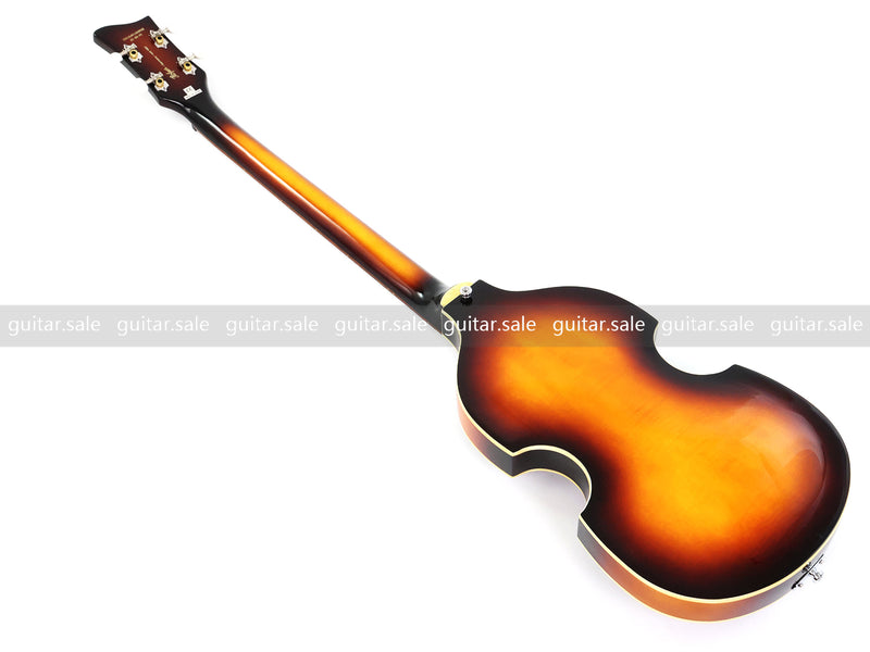 4 String Left Hand Vintage Violin-Shaped Semi Hollow Electric Bass Guitar (PNY-012)