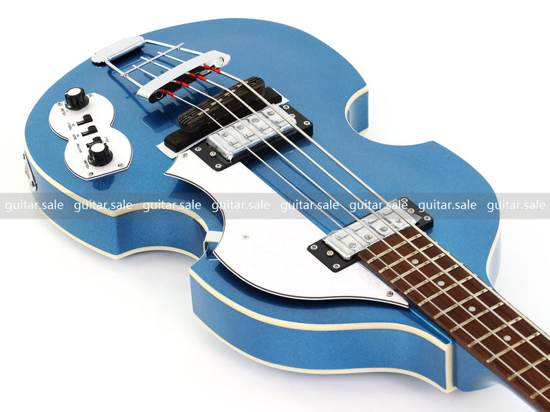4 String Semi-Hollow Violin Electric Bass Guitar with Metallic Sparkling Finish (PHY-109)