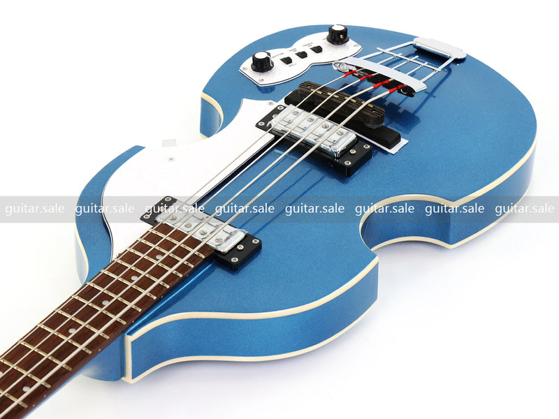 4 String Semi-Hollow Violin Electric Bass Guitar with Metallic Sparkling Finish (PHY-109)