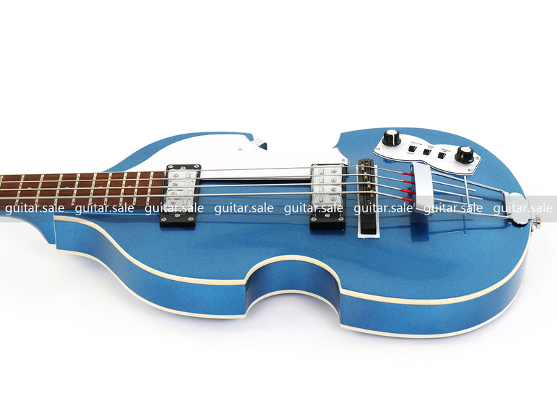 4 String Semi-Hollow Violin Electric Bass Guitar with Metallic Sparkling Finish (PHY-109)