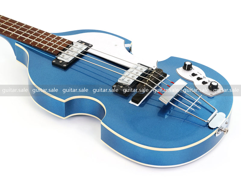 4 String Semi-Hollow Violin Electric Bass Guitar with Metallic Sparkling Finish (PHY-109)