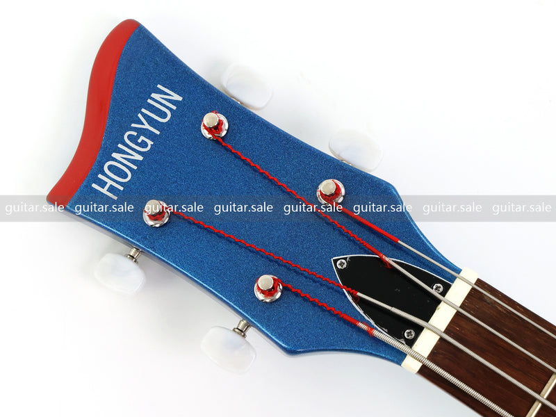 4 String Semi-Hollow Violin Electric Bass Guitar with Metallic Sparkling Finish (PHY-109)