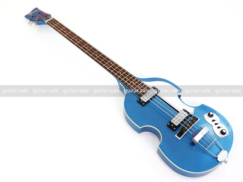 4 String Semi-Hollow Violin Electric Bass Guitar with Metallic Sparkling Finish (PHY-109)