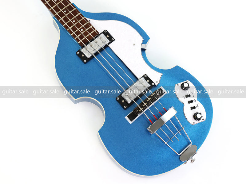 4 String Semi-Hollow Violin Electric Bass Guitar with Metallic Sparkling Finish (PHY-109)