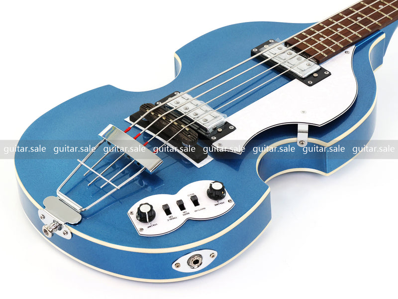 4 String Semi-Hollow Violin Electric Bass Guitar with Metallic Sparkling Finish (PHY-109)