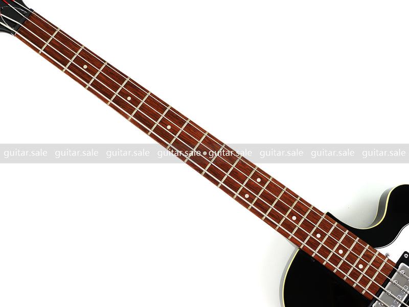 4 String Semi Hollow Archtop Electric Bass Guitar with Gloss Black Finish (PHF-128)