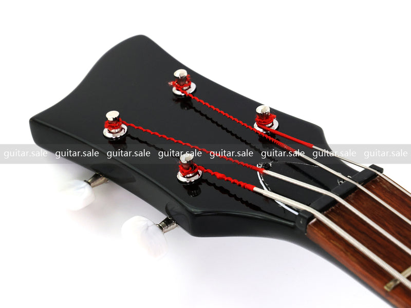 4 String Semi Hollow Archtop Electric Bass Guitar with Gloss Black Finish (PHF-128)
