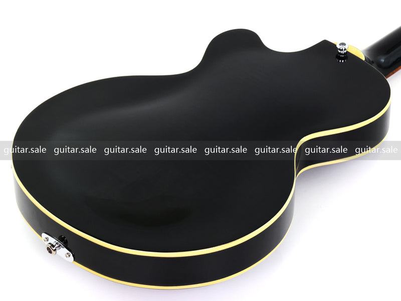 4 String Semi Hollow Archtop Electric Bass Guitar with Gloss Black Finish (PHF-128)