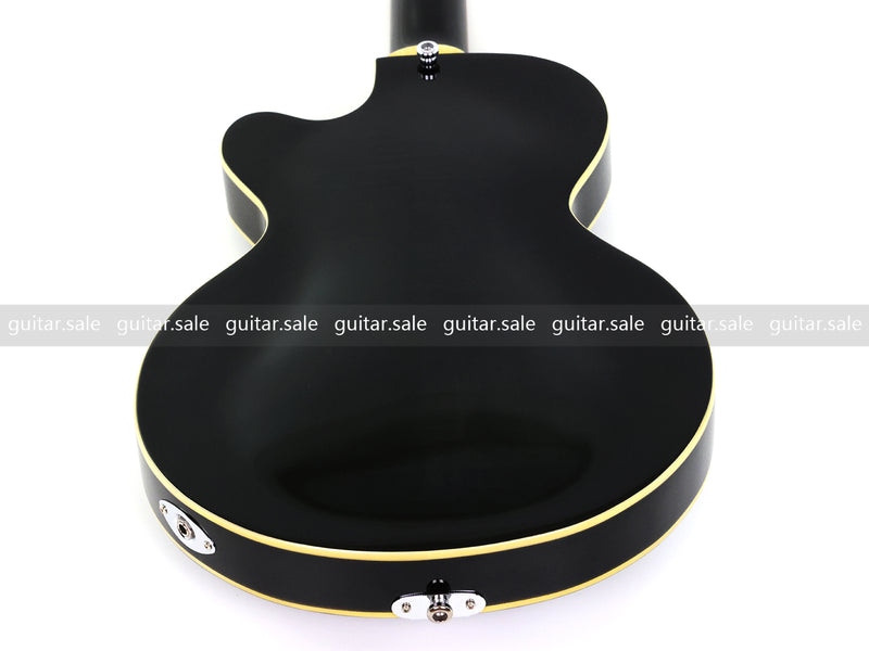 4 String Semi Hollow Archtop Electric Bass Guitar with Gloss Black Finish (PHF-128)