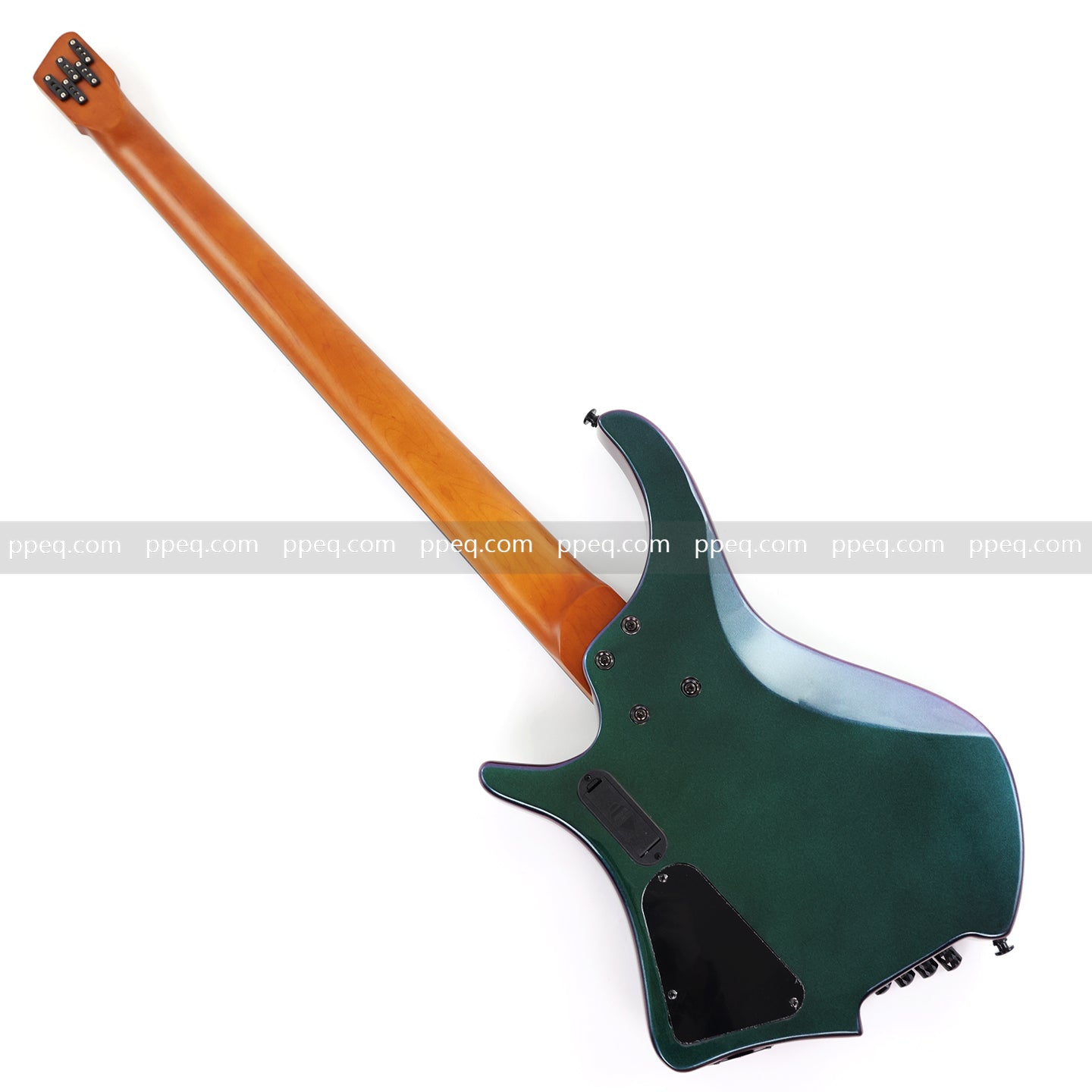 Headless 5-String Multiscale Fanned-Fret Bass Guitar with Gloss Color-Shifting Finish (LYM-299)
