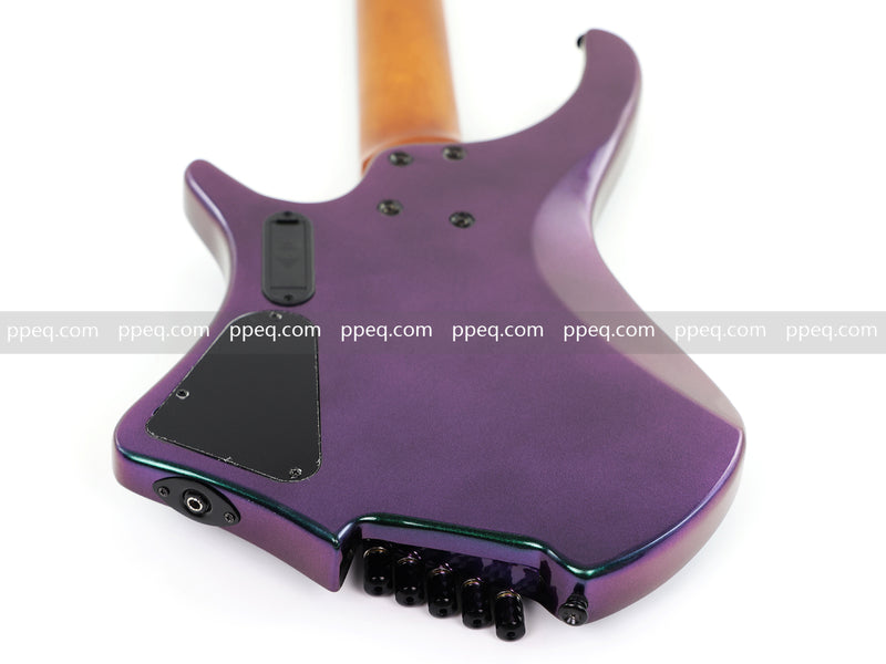 Headless 5-String Multiscale Fanned-Fret Bass Guitar with Gloss Color-Shifting Finish (LYM-299)