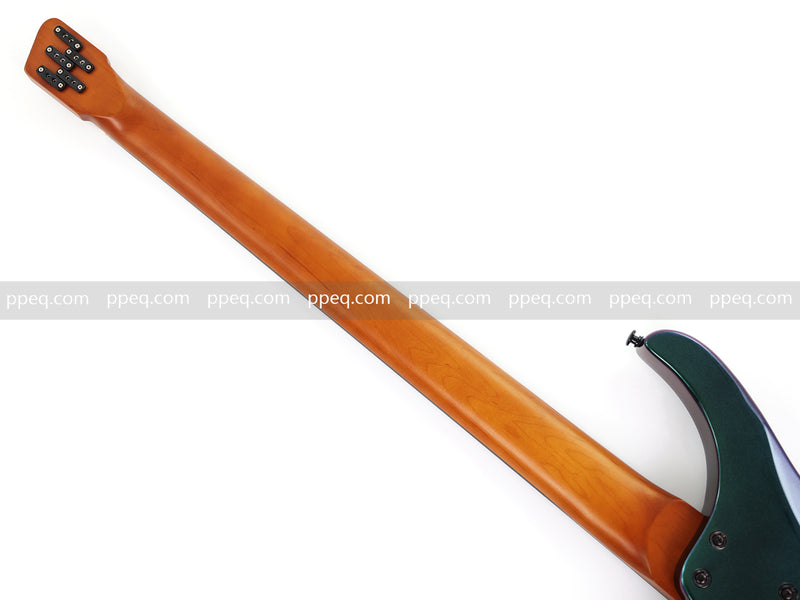 Headless 5-String Multiscale Fanned-Fret Bass Guitar with Gloss Color-Shifting Finish (LYM-299)