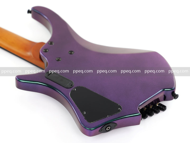 Headless 5-String Multiscale Fanned-Fret Bass Guitar with Gloss Color-Shifting Finish (LYM-299)
