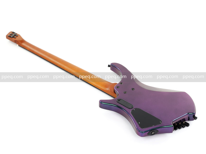 Headless 5-String Multiscale Fanned-Fret Bass Guitar with Gloss Color-Shifting Finish (LYM-299)