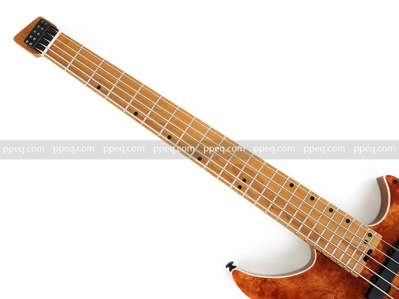 5-String Headless Electric Bass Guitar with Burl Maple Veneer Top (WTB-951)