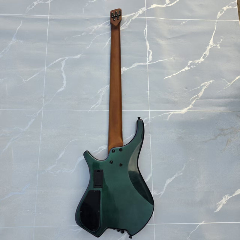 Headless 5-String Multiscale Fanned-Fret Bass Guitar with Gloss Color-Shifting Finish (LYM-299)