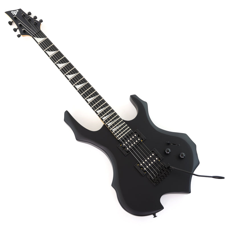 Guitar.Sale 6-String Black Matte Flame Electric Guitar (YMZ-273)