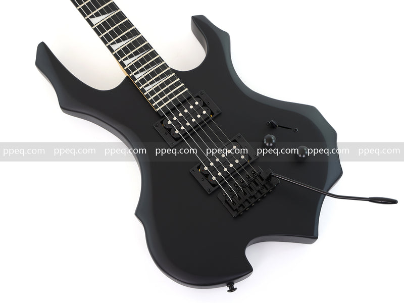 Guitar.Sale 6-String Black Matte Flame Electric Guitar (YMZ-273)