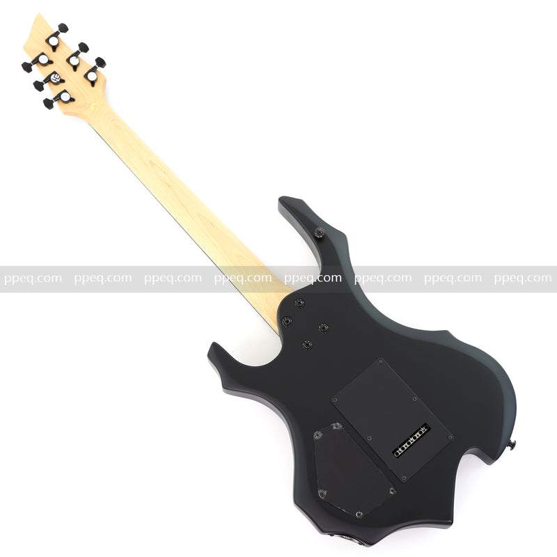 Guitar.Sale 6-String Black Matte Flame Electric Guitar (YMZ-273)