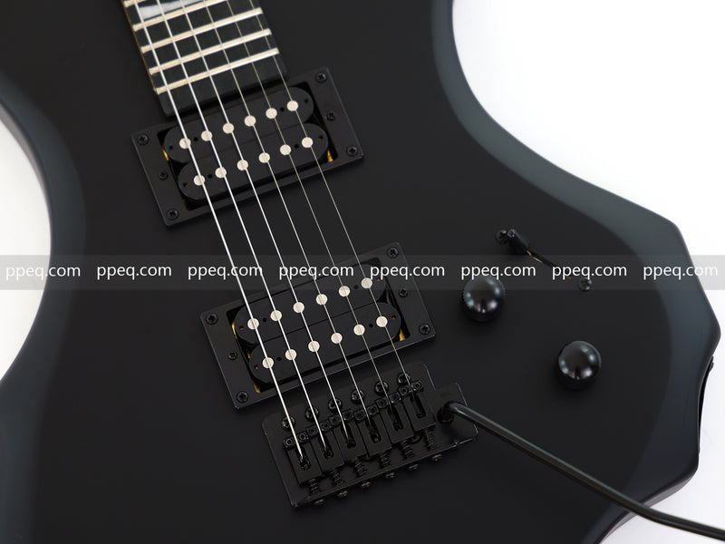 Guitar.Sale 6-String Black Matte Flame Electric Guitar (YMZ-273)