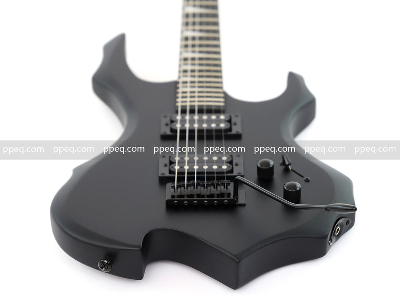 Guitar.Sale 6-String Black Matte Flame Electric Guitar (YMZ-273)