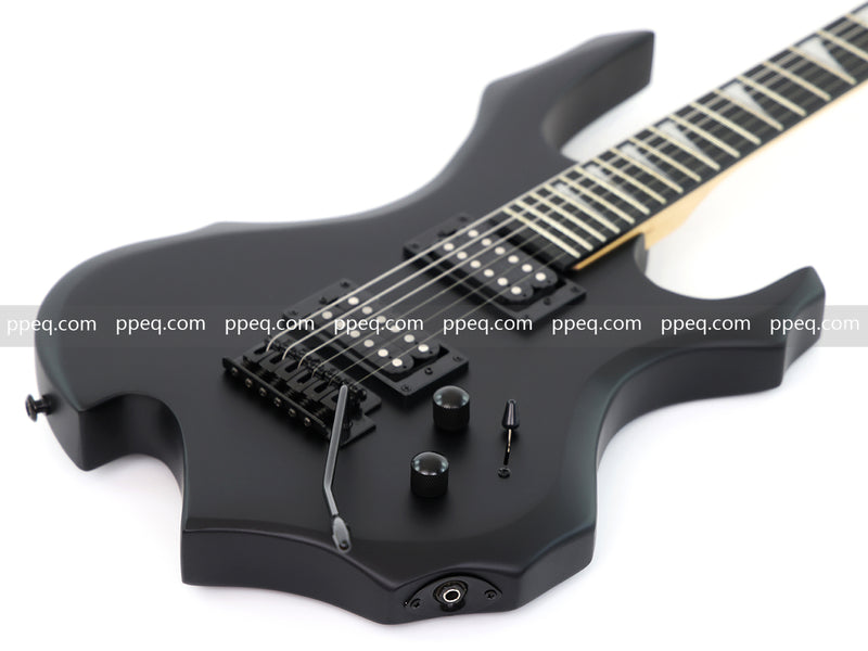 Guitar.Sale 6-String Black Matte Flame Electric Guitar (YMZ-273)