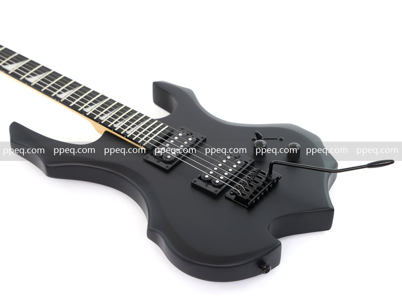 Guitar.Sale 6-String Black Matte Flame Electric Guitar (YMZ-273)