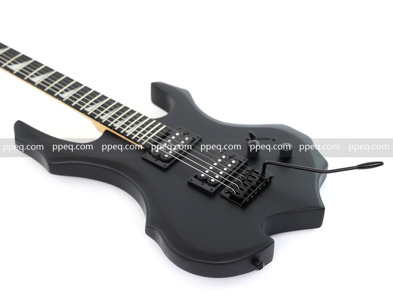 Guitar.Sale 6-String Black Matte Flame Electric Guitar (YMZ-273)