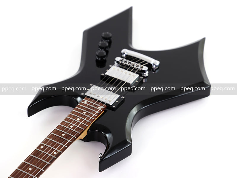 6-String Electric Guitar with Gloss Black Finish (HY-2547)