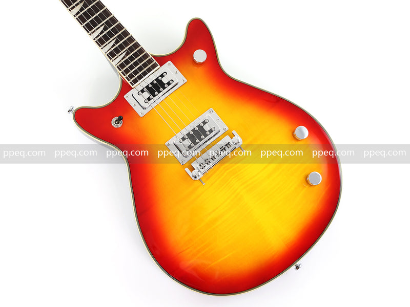 6-String Gloss Finish Electric Guitar with Flamed Maple Veneer Top (HY-2504)