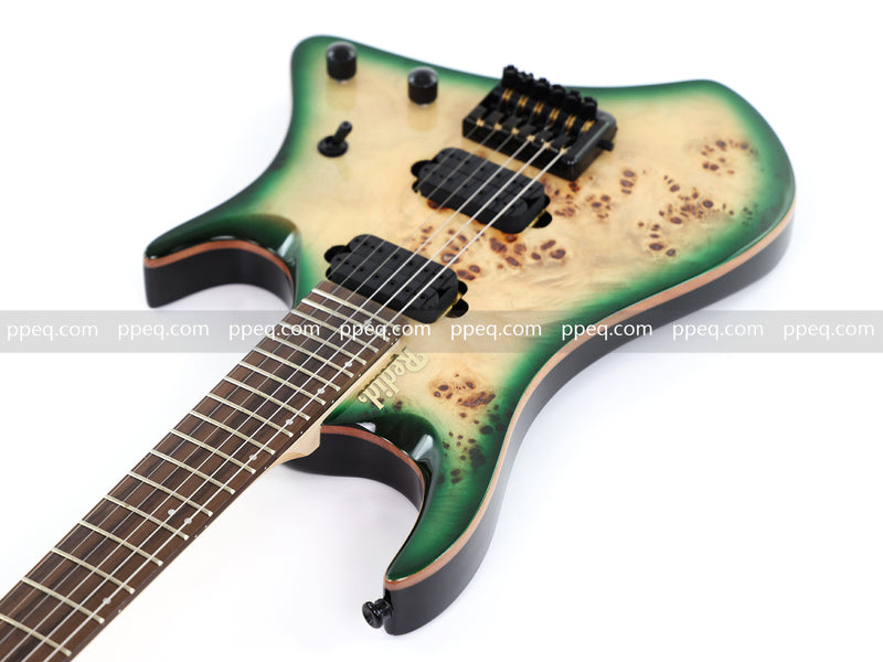 6-String Headless Electric Guitar with Burl Maple Veneer Top (YY-641)