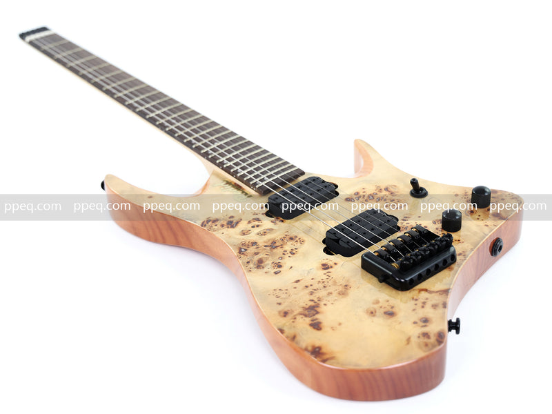 6-String Headless Electric Guitar with Burl Maple Veneer Top (YY-642)