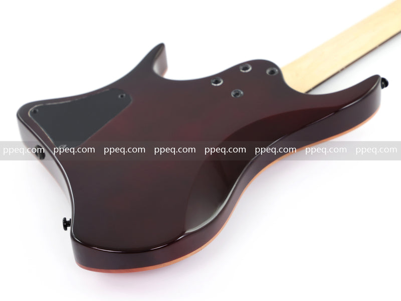 6-String Headless Electric Guitar with Burl Maple Veneer Top (YY-643)