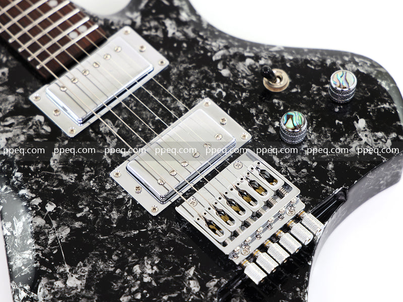 6-String Headless Electric Guitar with Gloss Meteorite Black Ice Finish (DS-756)