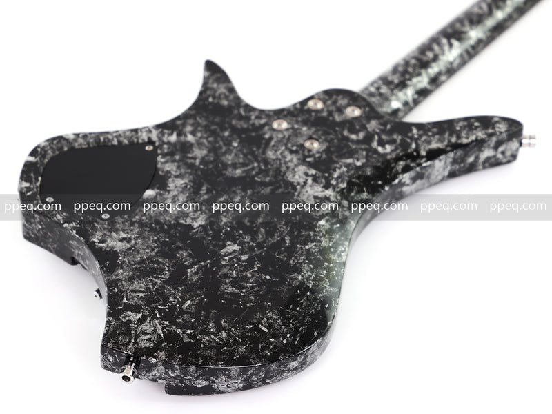 6-String Headless Electric Guitar with Gloss Meteorite Black Ice Finish (DS-756)