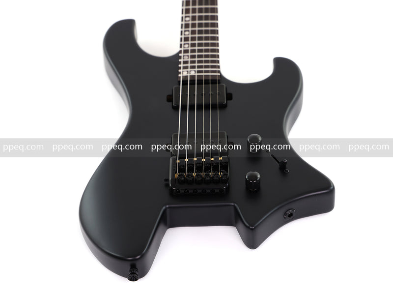 6-String Headless Electric Guitar with Matte Dark Black Finish (HY-2543)