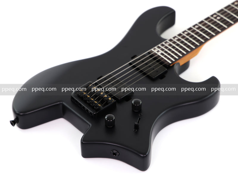 6-String Headless Electric Guitar with Matte Dark Black Finish (HY-2543)