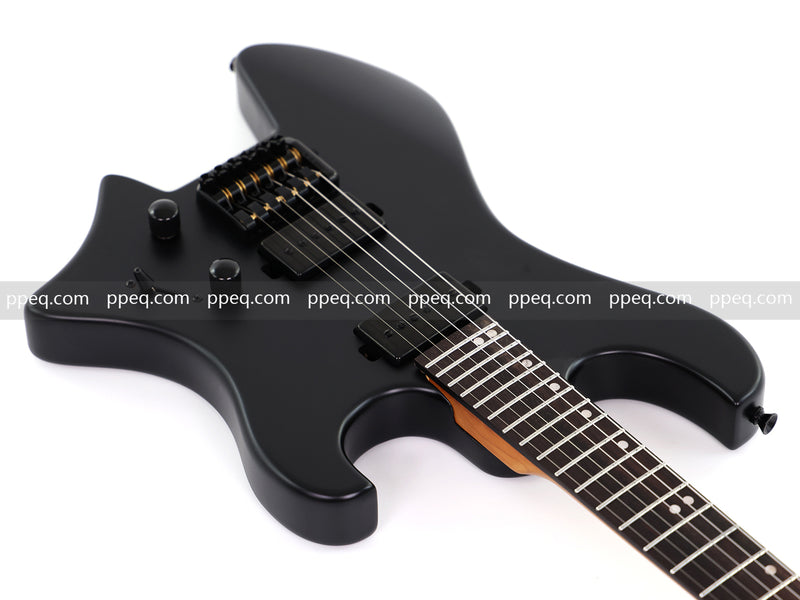 6-String Headless Electric Guitar with Matte Dark Black Finish (HY-2543)