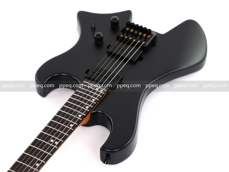 6-String Headless Electric Guitar with Matte Dark Black Finish (HY-2543)