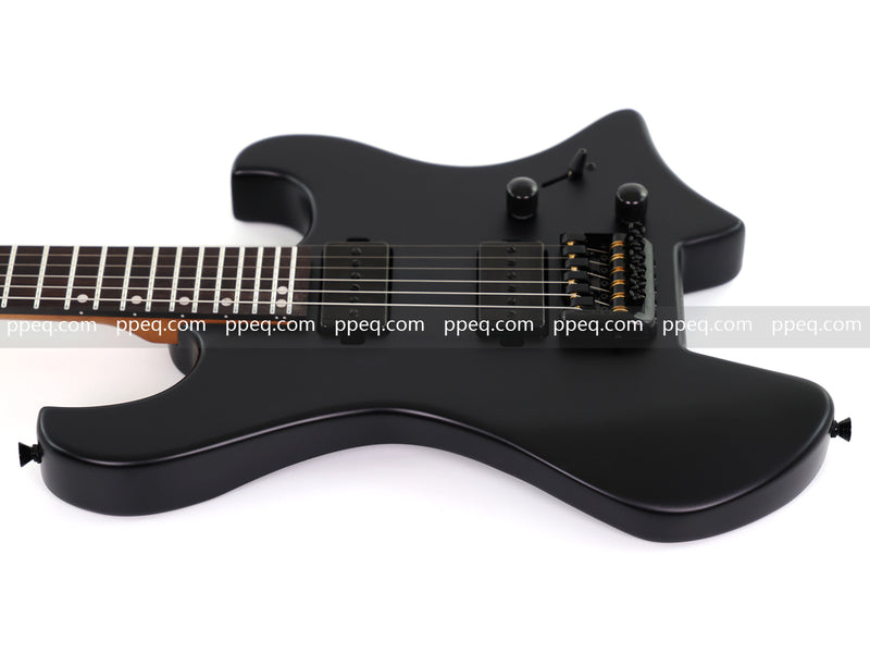 6-String Headless Electric Guitar with Matte Dark Black Finish (HY-2543)