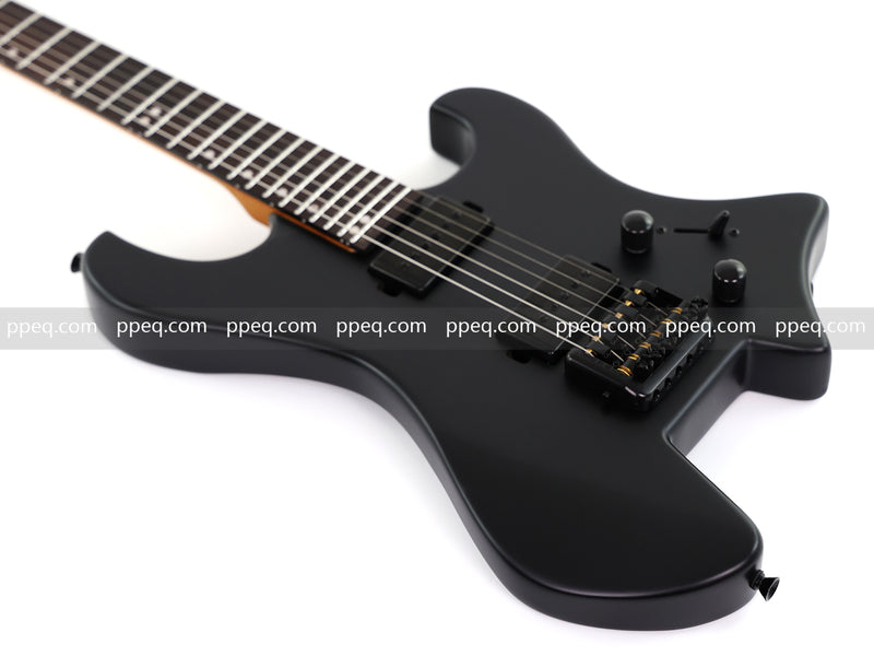 6-String Headless Electric Guitar with Matte Dark Black Finish (HY-2543)