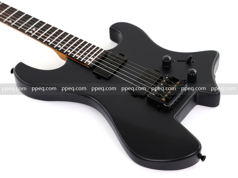 6-String Headless Electric Guitar with Matte Dark Black Finish (HY-2543)