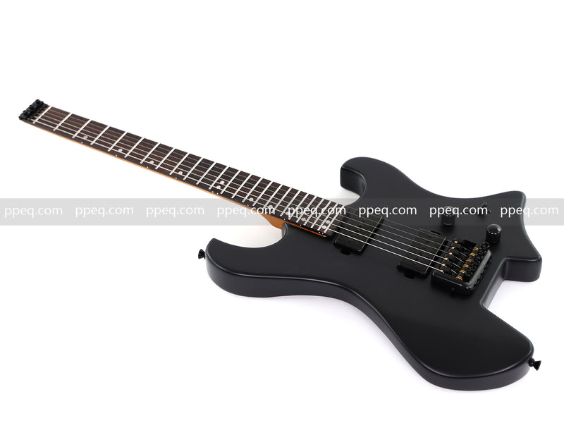 6-String Headless Electric Guitar with Matte Dark Black Finish (HY-2543)