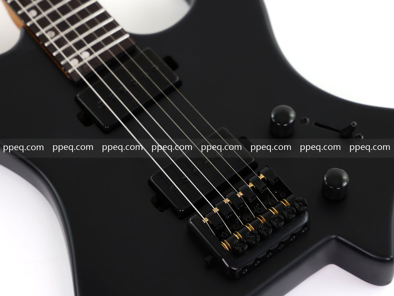 6-String Headless Electric Guitar with Matte Dark Black Finish (HY-2543)