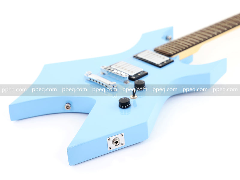 6-String Pastel Blue Gloss Finish Electric Guitar (HY-2501)