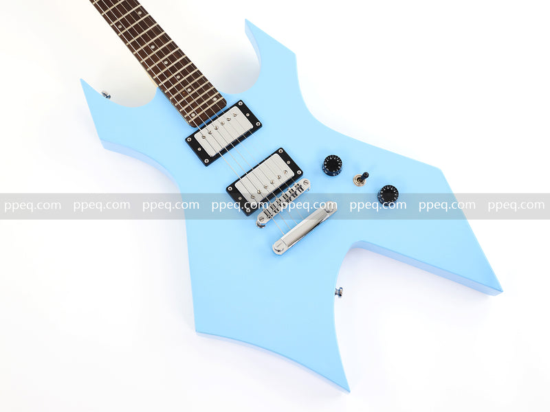6-String Pastel Blue Gloss Finish Electric Guitar (HY-2501)