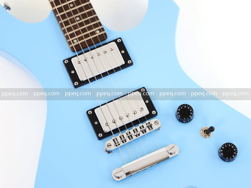 6-String Pastel Blue Gloss Finish Electric Guitar (HY-2501)