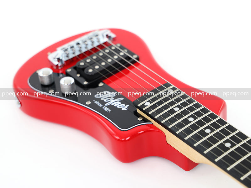 6-String Portable Short-Scale Electric Guitar with Red Glossy Finish (YMZ-264)