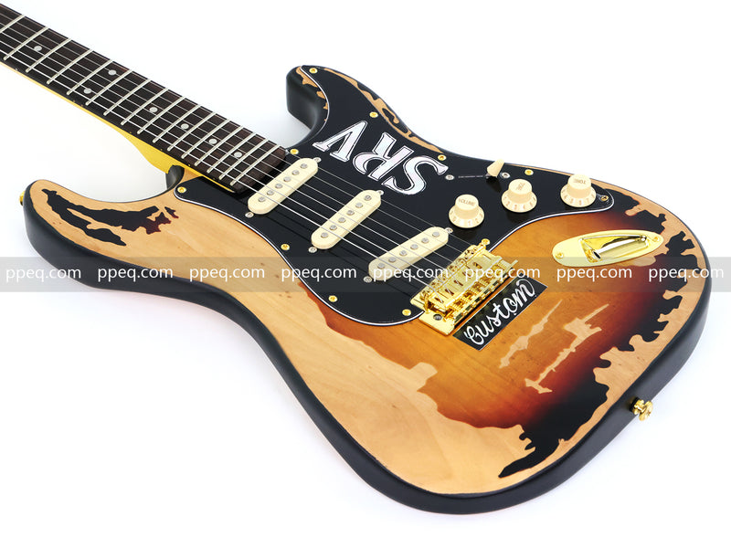 6-String SRV Stevie Ray Vaughan ST Style Relic Electric Guitar (SRV-001)
