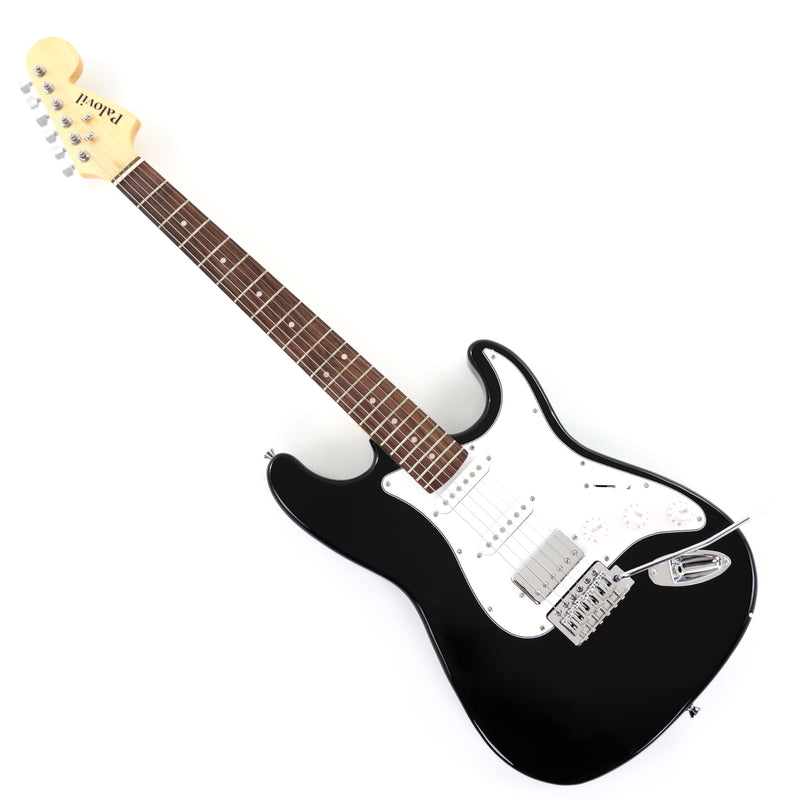 6-String ST-Style Electric Guitar with Gloss Black Finish (PHY-168F, Fast Shipping, Tariff-free)